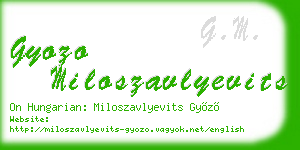 gyozo miloszavlyevits business card